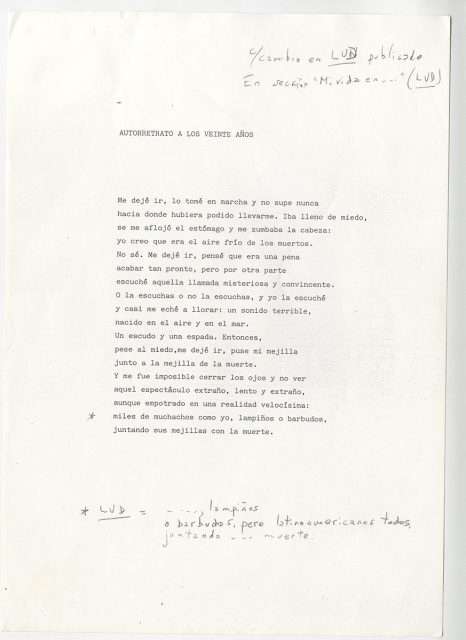 Poema Autorretrato a los veinte años, de Roberto Bolaño
