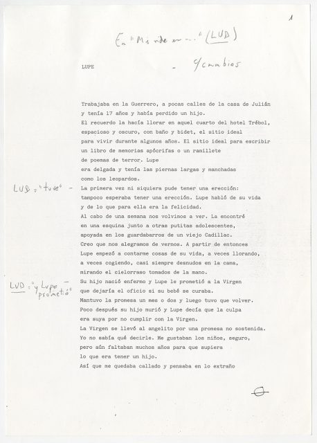 Poema Lupe, de Roberto Bolaño