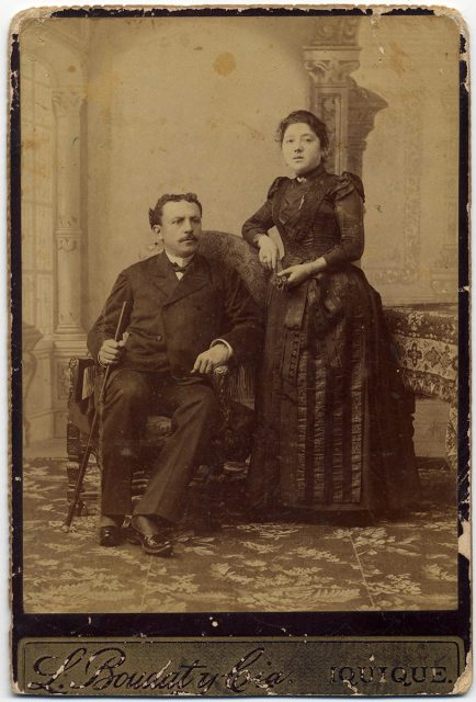 Retrato de Nicanor Rodríguez y Esposa y Herminia Jaraquemada Patiño.