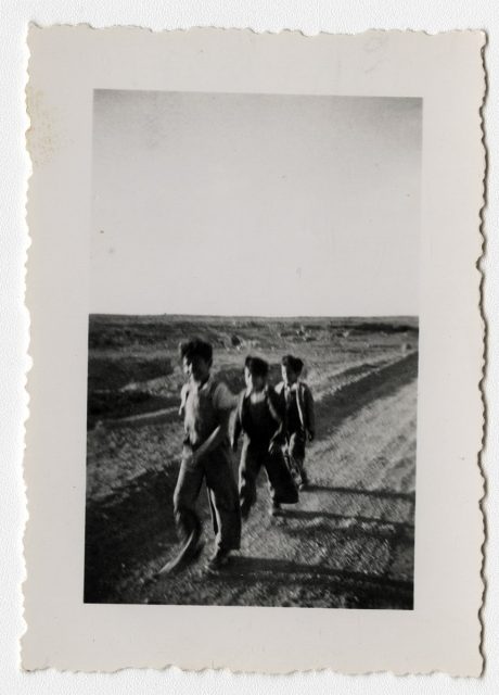 Tres niños caminando