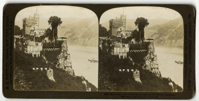 «Rheinstein, the most famous castle on the Rhine, Germany»