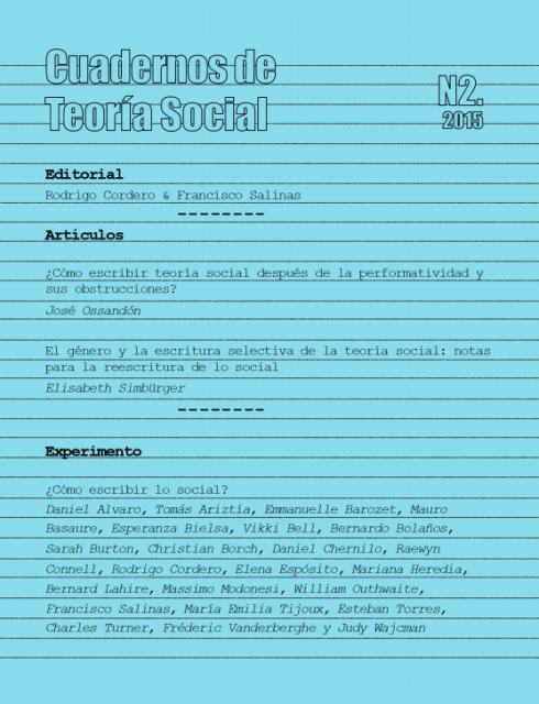 Cuaderno de Teoría Social N°2: ¿Cómo escribir lo social?